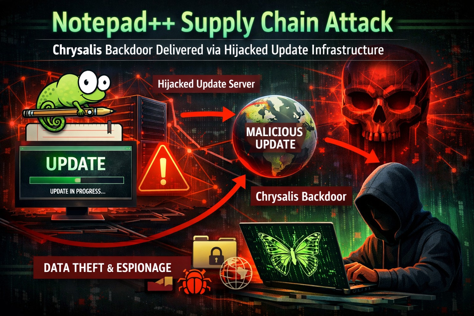 Notepad++ Supply Chain Attack — Chrysalis Backdoor Delivered via Hijacked Update Infrastructure